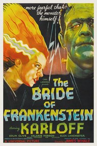 Kunstreproductie The Bride of Frankenstein (Vintage Cinema / Retro Movie Theatre Poster / Horror & Sci-Fi), (26.7 x 40 cm)