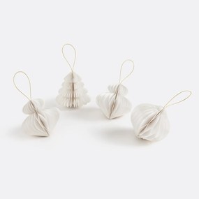 Set van 4 papieren kerstdecoraties, Caspar