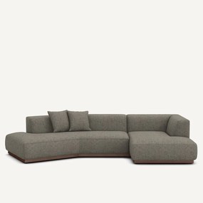 Rechte open hoekbank in tweed, JACOPO