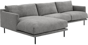 Goossens Bank Luxor Stof grijs, stof, 2,5-zits, modern design met chaise longue links