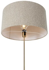 Vloerlamp verstelbaar brons met boucle kap taupe 50 cm - Parte Design E27 rond Binnenverlichting Lamp