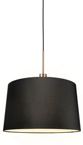 Moderne hanglamp brons met kap 45 cm zwart - Combi 1