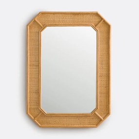 Spiegel van rotan en riet, 85x62 cm, Somea