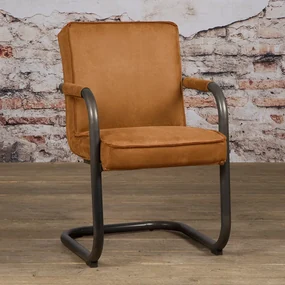 Tower Living Industriele Eetkamerstoel Bull Cognac Volano