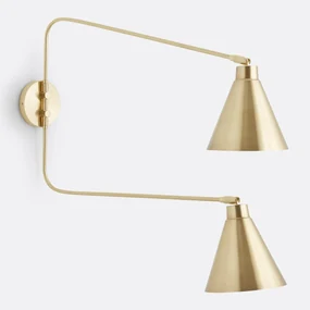 Dubbele scharnierende wandlamp in ijzer, Hiba