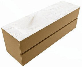 Mondiaz Vica DLux badmeubel 150cm oro 2 lades met wastafel ostra links 1 kraangat