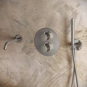 Saniclear Exclusive Stripes rond inbouw thermostaat met inbouwdeel RVS