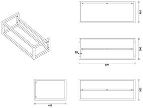 Brauer Believe frame voor wastafel 80cm zwart mat