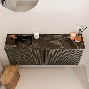 Mondiaz Joya DLux 100cm toiletmeubel shadow met wastafel faye links 1 kraangat lava