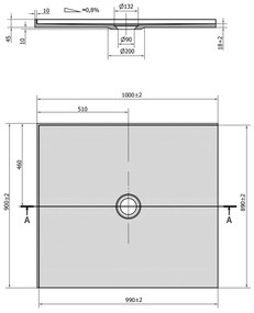 Polysan Mirai rechthoekige douchebak 2 randen links 100x90cm wit