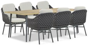 Tuinset 6 personen 240 cm Aluminium/wicker Grijs Santika Furniture Santika