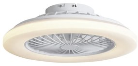 Plafondventilator met lamp wit 48.5cm incl. LED dimbaar RGB met afstandsbediening - Clemo Modern rond Binnenverlichting Lamp