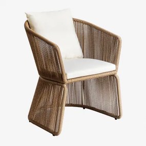 Set Van 2 Tuinstoelen Met Armleuningen In Synthetisch Riet Snyder Natuurlijk - Sklum