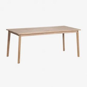 Rechthoekige Eettafel Van Acaciahout Kaela Lichte Acaciekleur & 220 X 100 Cm - Sklum