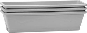 Rechthoekige bloembak voor balkon - Cementgrijs - Set van 3 - 3 x 6L - 50x15x12cm