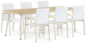 Tuinset 6 personen 240 cm Aluminium/textileen Taupe Lifestyle Garden Furniture Brandon/Matale