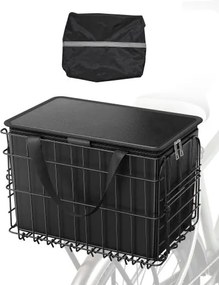 VEVOR Achterfietsmand 340x210x225mm, Opvouwbare achterwielmand met bagagenet, Uitneembare binnenzak en hoes, Bagagedragermand voor het vervoeren van honden, huisdieren, fruit en voedsel