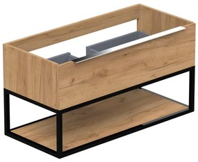 Thebalux Type onderbouwkast 100x45x50cm opbouwgreep chroom 1 softclose lades standaard greep MDF/spaanderplaat/metaal hoogglans wit 1TY100436HW-NC