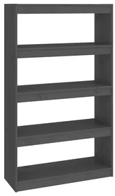 vidaXL Boekenkast/kamerscherm 80x30x135,5 cm massief grenenhout grijs