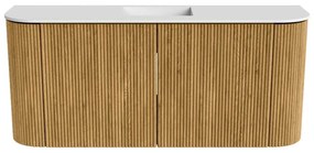 Mondiaz Joya 95cm toiletmeubel ronding links/rechts oak met wastafel faye midden 1 kraangat talc