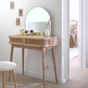 Kaptafel, 2 lades, in vlechtwerk, Laora
