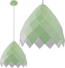 Hangende metalen plafondlamp groen APP339-1CP