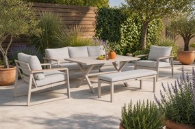 Stoel en Bank Loungeset 7 personen Aluminium Zand/Beige  Lifestyle Garden Furniture Sabbia
