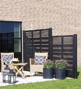 Schutting vuren - Silence louvre recht zwart (176 x 170 cm)