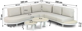 Hoek loungeset 5 personen Aluminium Wit  Lifestyle Garden Furniture Harmonic