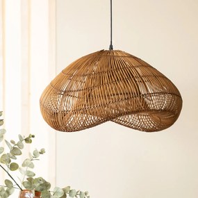 Rieten Lamp Organische Vorm Bruin