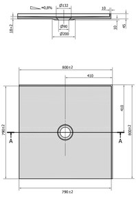 Polysan Mirai vierkante douchebak 2 randen 80x80cm wit