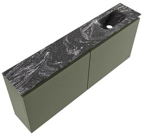 Mondiaz Ture DLux toiletmeubel 120cm army met wastafel lava rechts zonder kraangat