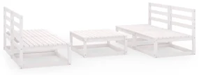 vidaXL 5-delige Loungeset massief grenenhout wit