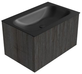 Mondiaz Kurve 70cm badmeubel shadow met 1 lade en wastafel big small midden zonder kraangat urban