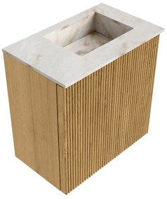 Mondiaz Joya DLux 40cm toiletmeubel oak met wastafel faye rechts 1 kraangat frappe