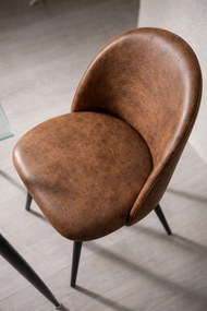 Zwarte Teok Vintage Kunstlederen Stoel