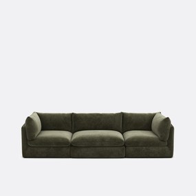 Modulaire 3-zitsbank in gemêleerd polyester, Malo