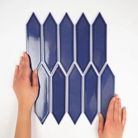The Mosaic Factory Paris mozaïektegel - 25.5x31.5cm - wandtegel - Zeshoek/Hexagon - Porselein Blue Glans PAPIC38