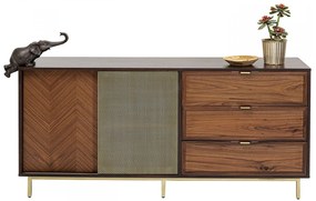 Kare Design Arizona Dressoir Walnoot En Messing - 160x45x76cm.