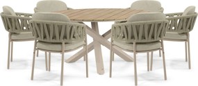 Tuinset 6 personen  Rope Zand/Beige 4 Seasons Outdoor Calma/Ancona