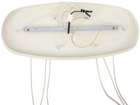 Japandi hanglamp beige met stoffen kappen 6-lichts - Yente