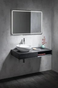 Sapho Rondane keramische waskom 41x41cm wit