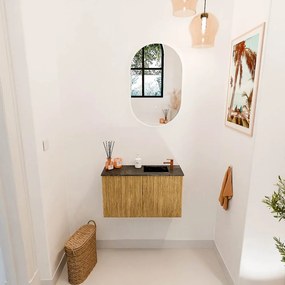 Mondiaz Joya DLux 70cm toiletmeubel oak met wastafel faye rechts 1 kraangat lava