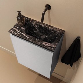 Mondiaz Ture DLux toiletmeubel 40cm plata met wastafel lava rechts zonder kraangat