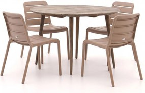 Diningset Forza | 4 personen teakhout | Tuinset stapelbaar | 5-delig | Kees Smit Tuinmeubelen