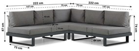 Hoek loungeset 5 personen Aluminium Grijs  Lifestyle Garden Furniture Lorenzo