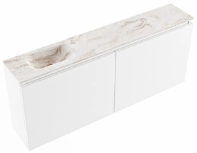 Mondiaz Ture DLux toiletmeubel 120cm talc met wastafel frappe links zonder kraangat