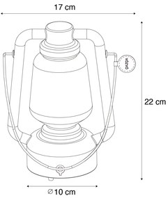 Buitenlamp LED Tafellamp wit oplaadbaar 22 cm IP44 - Storm Mini Modern IP44 Buitenverlichting Lamp