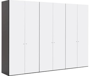 Goossens Kledingkast Easy Storage Ddk, Kledingkast 304 cm breed, 220 cm hoog, 6x glas draaideur