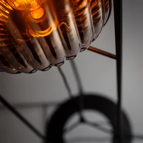 ETH Glamm Metalen Vloerlamp Met Ribbelglas Groot